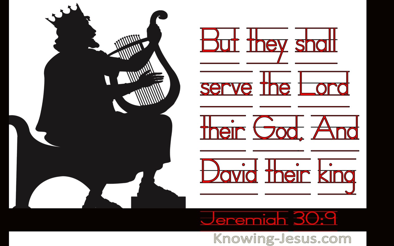 Jeremiah 30:9 They Shall Serve The Lord Their God, And David Their King (black)